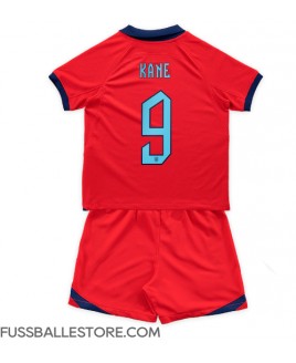 Günstige England Harry Kane #9 Auswärts Trikotsatzt Kinder WM 2022 Kurzarm (+ Kurze Hosen)